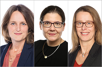 Tine Lehmann, Julia Schwarzkopf, Barbara Praetorius (v.l.n.r) © Camilla Rackelmann/Cornelia Fieguth Drei Frauen im Porträt