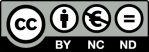 Symbol für die CC BY NC ND Lizenz
