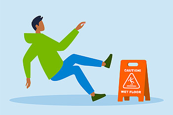 Person, die ausrutscht