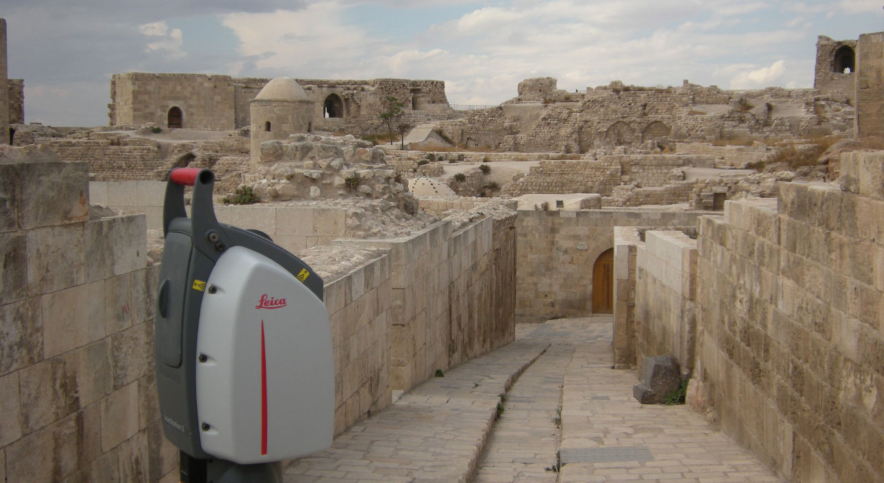 Vermessung der Architektur der Zitadelle von Aleppo mit einem Laser-Scanner © HTW Berlin