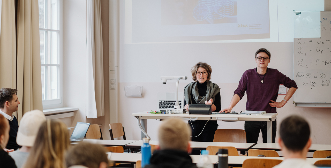 Students during a lecture in the lecture room