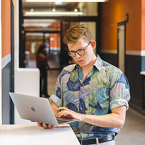 Student with laptop