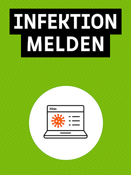 Computer: Report your infection © HTW Berlin/minkadu Kommunikationsdesign