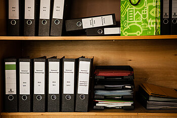 Folder on a shelf