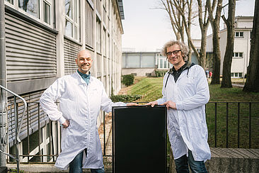 Prof. Dr. Bert Stegemann (rechts) und Christof Schultz © HTW Berlin_Alexander Rentsch Bert Stegemann (rechts) und Christof Schultz