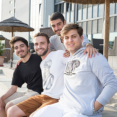 Brazilian students on the Wilhelminenhof Campus