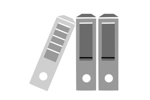 Illustration mit drei Stehordnern