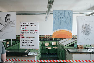 Ausstellung Plakat-Druck bei der Werkschau 2022 © HTW Berlin/Alexander Rentsch