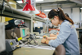 Student in a laboratory