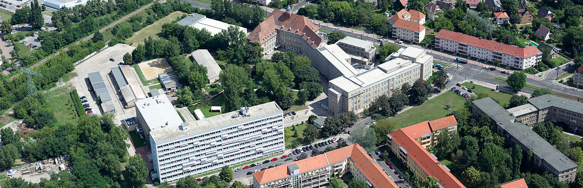 Wilhelminenhof campus from the air perspective