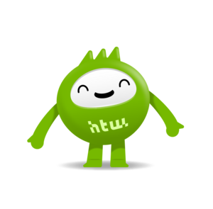 Maskottchen, das sich freut