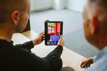 Tablet mit ServiceTechNavigator © HTW Berlin_Alexander Rentsch Tablet mit Anwendung