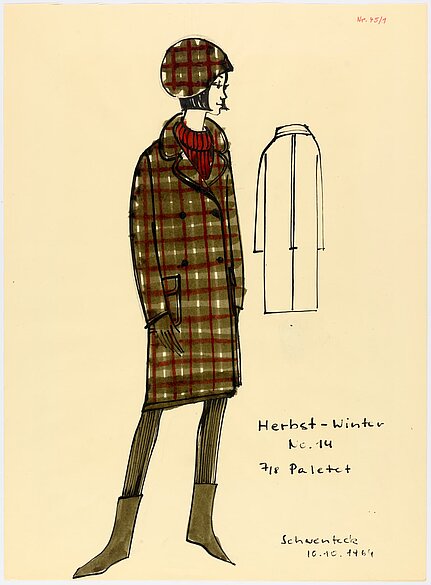 Damenmantel, Vera Schwenteck © Quelle: Stiftung Stadtmuseum Berlin - Sammlung Mode und Textilien, CC BY 4.0