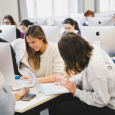 Students in the computer room