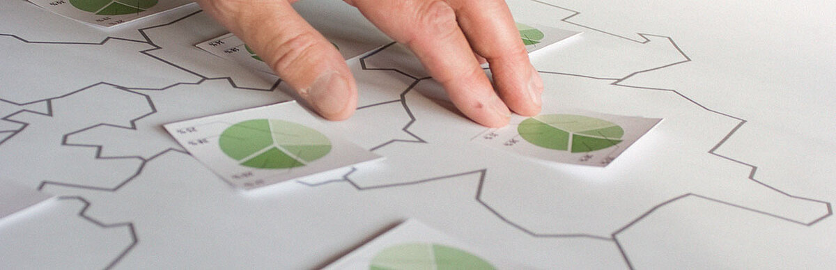 Statistics diagrams on a table