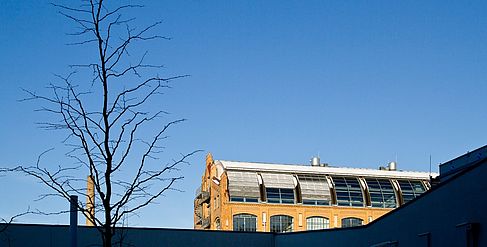 Gebäude A auf dem Campus Wilhelminenhof im Winter